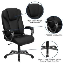 Flash Furniture Faux Leather Executive Chair, Gray And Black (BT9066BK) -Office Chairs Shop unnamed file 3373