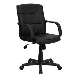 Flash Furniture Faux Leather Computer And Desk Chair, Black (GO228SBKLEA)