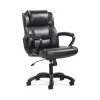 Sadie Mid-Back Executive Chair, Fixed Padded Arms, Black Leather (BSXVST305) -Office Chairs Shop unnamed file 3580