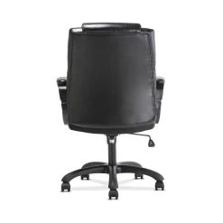 Sadie Mid-Back Executive Chair, Fixed Padded Arms, Black Leather (BSXVST305) -Office Chairs Shop unnamed file 3585