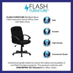 Flash Furniture Mid Back Fabric Task And Computer Chair, Black -Office Chairs Shop unnamed file 3612