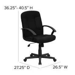 Flash Furniture Mid Back Fabric Task And Computer Chair, Black -Office Chairs Shop unnamed file 3615