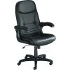 Safco Big & Tall Executive Leather Chair With Upholstered Arms, Black