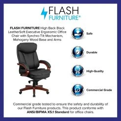 Flash Furniture LeatherSoft Executive Chair, Black/Mahogany (BT-90171H-S-GG) -Office Chairs Shop unnamed file 3655