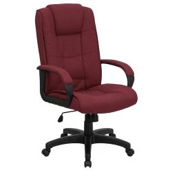 Flash Furniture High Back Fabric Executive Office Chair With Padded Nylon Arms, Burgundy