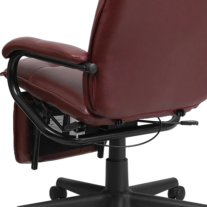 Flash Furniture High-Back LeatherSoft Executive Chair, Fixed Arms, Burgundy 11 Flash Furniture High-Back LeatherSoft Executive Chair, Fixed Arms, Burgundy - Image 9