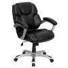 Flash Furniture Mid Back Leather Office Task Chair, Black