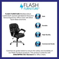 Flash Furniture Mid Back Leather Office Task Chair, Black -Office Chairs Shop unnamed file 3727