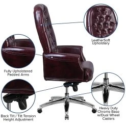 Flash Furniture Leather High Back Traditional Tufted Multifunction Executive Chair, Burgundy (BT90269HBY) -Office Chairs Shop unnamed file 3741