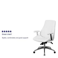 Flash Furniture Mid-Back Leather Executive Swivel Office Chair, White () -Office Chairs Shop unnamed file 3762