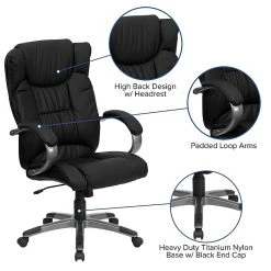 Flash Furniture High Back Leather Executive Office Chairs With Titanium Finish Loop Arms (BT9088BK) -Office Chairs Shop unnamed file 3802