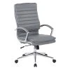 Office Star Pro-Line II Charcoal Gray Faux Leather High Back Manager's Chair With Chrome Finish Arms And Base (SPX23590C-U42)