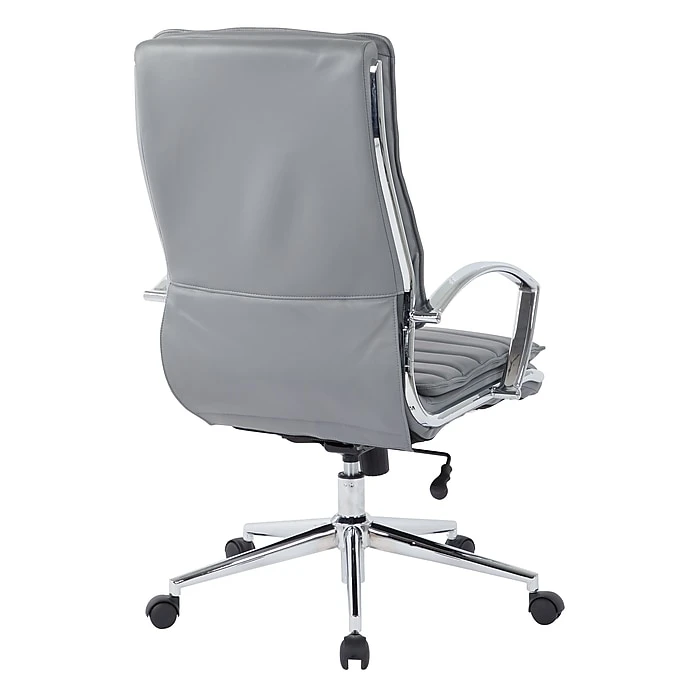 Office Star Pro-Line II Charcoal Gray Faux Leather High Back Manager's Chair With Chrome Finish Arms And Base (SPX23590C-U42) 5 Office Star Pro-Line II Charcoal Gray Faux Leather High Back Manager's Chair With Chrome Finish Arms And Base (SPX23590C-U42) - Image 3