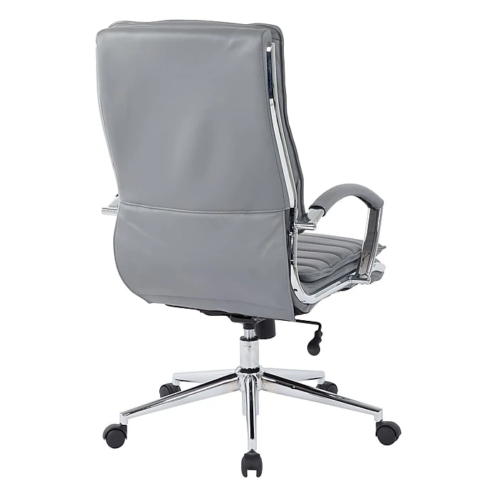 Office Star Pro-Line II Charcoal Gray Faux Leather High Back Manager's Chair With Chrome Finish Arms And Base (SPX23590C-U42) 6 Office Star Pro-Line II Charcoal Gray Faux Leather High Back Manager's Chair With Chrome Finish Arms And Base (SPX23590C-U42) - Image 4