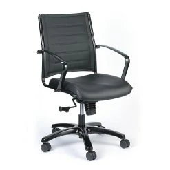 Eurotech High Back Titanium Frame Leather Executive Chair, Black