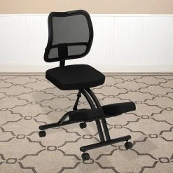 Flash Furniture Ergonomic Fabric Kneeling Chair, Armless, Black (WL3520) -Office Chairs Shop unnamed file 3881