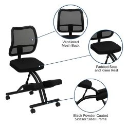 Flash Furniture Ergonomic Fabric Kneeling Chair, Armless, Black (WL3520) -Office Chairs Shop unnamed file 3888