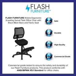 Flash Furniture Ergonomic Mesh Kneeling Task Chair, Armless, Black -Office Chairs Shop unnamed file 3897