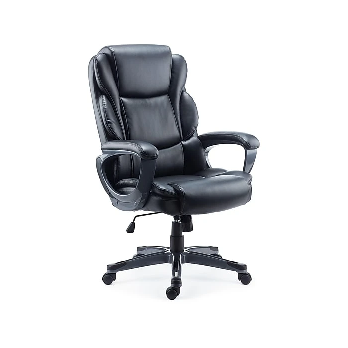 Staples Mcallum Bonded Leather Manager Chair, Black (51473) 4 Staples Mcallum Bonded Leather Manager Chair, Black (51473) - Image 2