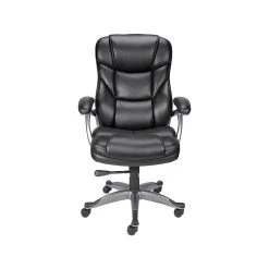 Staples Osgood High-Back Bonded Leather Manager Chair, Black (21076)
