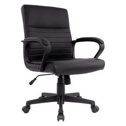 Staples Tervina Luxura Mid-Back Manager Chair, Black (56904)