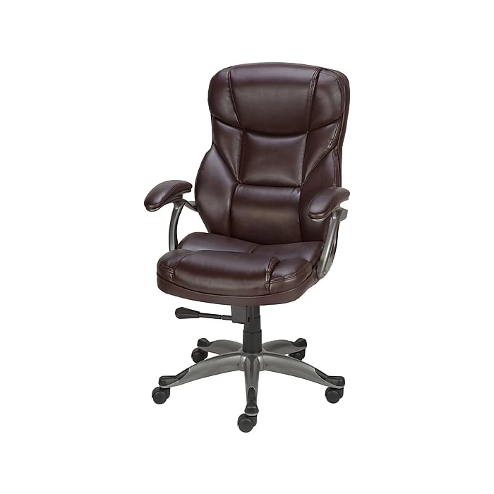 Staples Osgood High-Back Bonded Leather Manager Chair, Brown (22298) 6 Staples Osgood High-Back Bonded Leather Manager Chair, Brown (22298) - Image 4