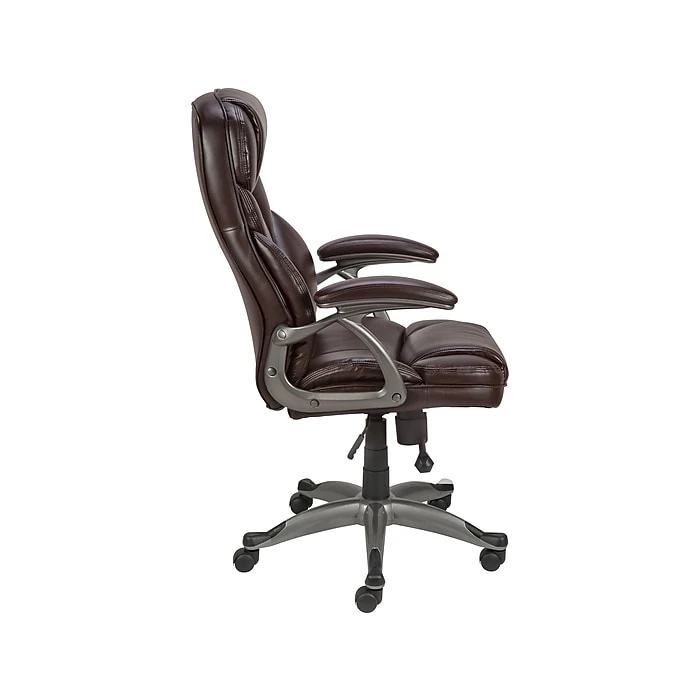 Staples Osgood High-Back Bonded Leather Manager Chair, Brown (22298) 7 Staples Osgood High-Back Bonded Leather Manager Chair, Brown (22298) - Image 5