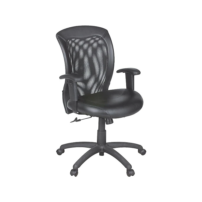 Global Airflow Mesh Back Leather Manager Chair, Black (9339BK) 3 Global Airflow Mesh Back Leather Manager Chair, Black (9339BK)