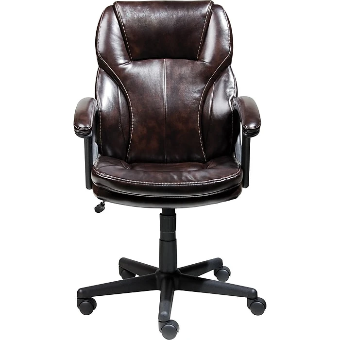 Serta Manager's Office Chair, Puresoft® Faux Leather, Roasted Chestnut Brown (43669OSS) 4 Serta Manager's Office Chair, Puresoft® Faux Leather, Roasted Chestnut Brown (43669OSS) - Image 2