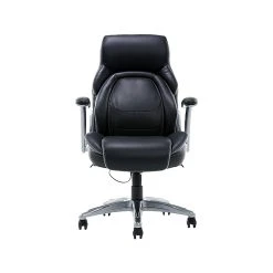 Dormeo Ergonomic Faux Leather Swivel Manager's Chair, Blue (60030-BLU)