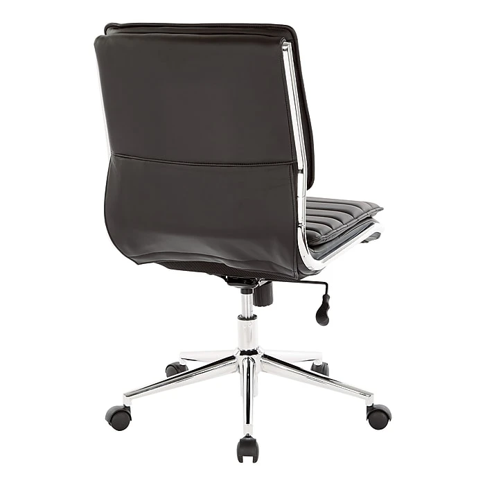 Office Star Pro-Line II Black Faux Leather Armless Mid-Back Manager's Chair With Chrome Finish Arms And Base (SPX23592C-U6) 9 Office Star Pro-Line II Black Faux Leather Armless Mid-Back Manager's Chair With Chrome Finish Arms And Base (SPX23592C-U6) - Image 7