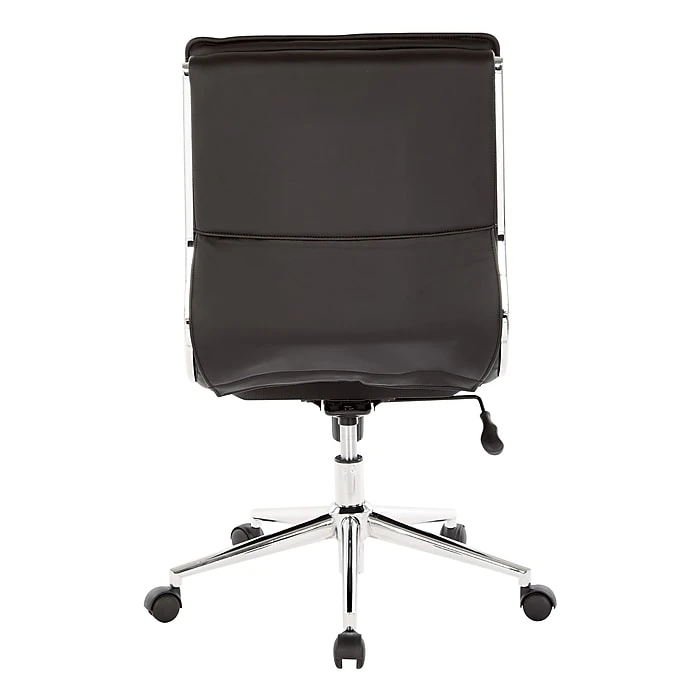 Office Star Pro-Line II Black Faux Leather Armless Mid-Back Manager's Chair With Chrome Finish Arms And Base (SPX23592C-U6) 11 Office Star Pro-Line II Black Faux Leather Armless Mid-Back Manager's Chair With Chrome Finish Arms And Base (SPX23592C-U6) - Image 9