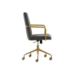Elle Decor Giselle Fabric Computer And Desk Chair, Light Gray/Gold (CHR10058B) -Office Chairs Shop unnamed file 409