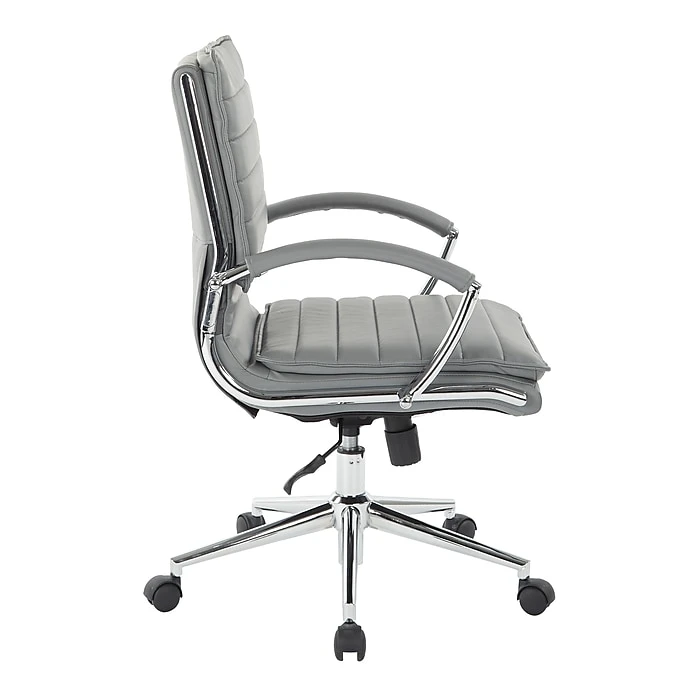 Office Star Pro-Line II Charcoal Gray Faux Leather Mid-Back Manager's Chair With Chrome Finish Arms And Base (SPX23591C-U42) 10 Office Star Pro-Line II Charcoal Gray Faux Leather Mid-Back Manager's Chair With Chrome Finish Arms And Base (SPX23591C-U42) - Image 8