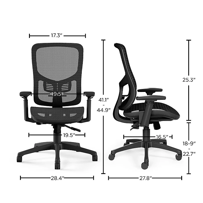 Union & Scale FlexFit™ Kroy Mesh Task Chair, Black (UN59456) 9 Union & Scale FlexFit™ Kroy Mesh Task Chair, Black (UN59456) - Image 7