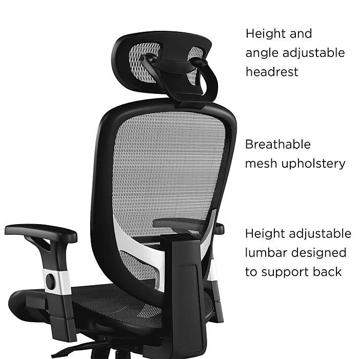 Union & Scale™ FlexFit™ Hyken Mesh Task Chair, Charcoal Gray (UN59464) 4 Union & Scale™ FlexFit™ Hyken Mesh Task Chair, Charcoal Gray (UN59464) - Image 2
