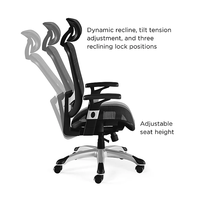 Union & Scale™ FlexFit™ Hyken Mesh Task Chair, Charcoal Gray (UN59464) 5 Union & Scale™ FlexFit™ Hyken Mesh Task Chair, Charcoal Gray (UN59464) - Image 3