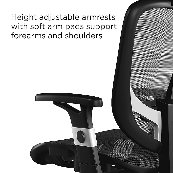 Union & Scale™ FlexFit™ Hyken Mesh Task Chair, Charcoal Gray (UN59464) 6 Union & Scale™ FlexFit™ Hyken Mesh Task Chair, Charcoal Gray (UN59464) - Image 4