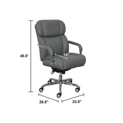 La-Z-Boy Sutherland Ergonomic Faux Leather Swivel Computer And Desk Chair, Gray (CHR10048B) -Office Chairs Shop unnamed file 419