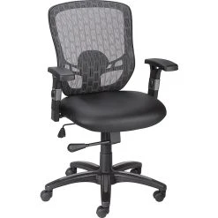 Staples Corvair Mesh Back Luxura Faux Leather Computer And Desk Chair, Black (23097)