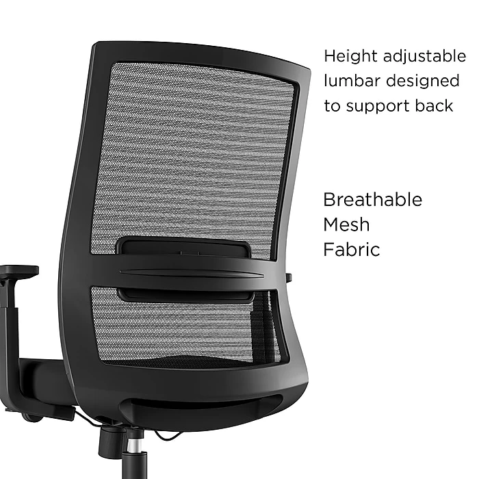 Union & Scale™ Prestige Marrett Fabric/Mesh Swivel Task Chair, Black (UN53249) 4 Union & Scale™ Prestige Marrett Fabric/Mesh Swivel Task Chair, Black (UN53249) - Image 2