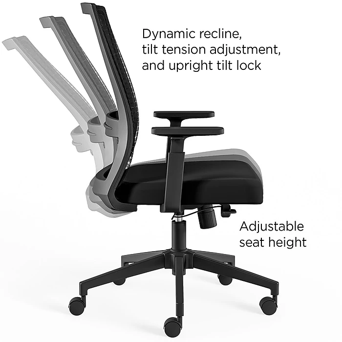 Union & Scale™ Prestige Marrett Fabric/Mesh Swivel Task Chair, Black (UN53249) 5 Union & Scale™ Prestige Marrett Fabric/Mesh Swivel Task Chair, Black (UN53249) - Image 3