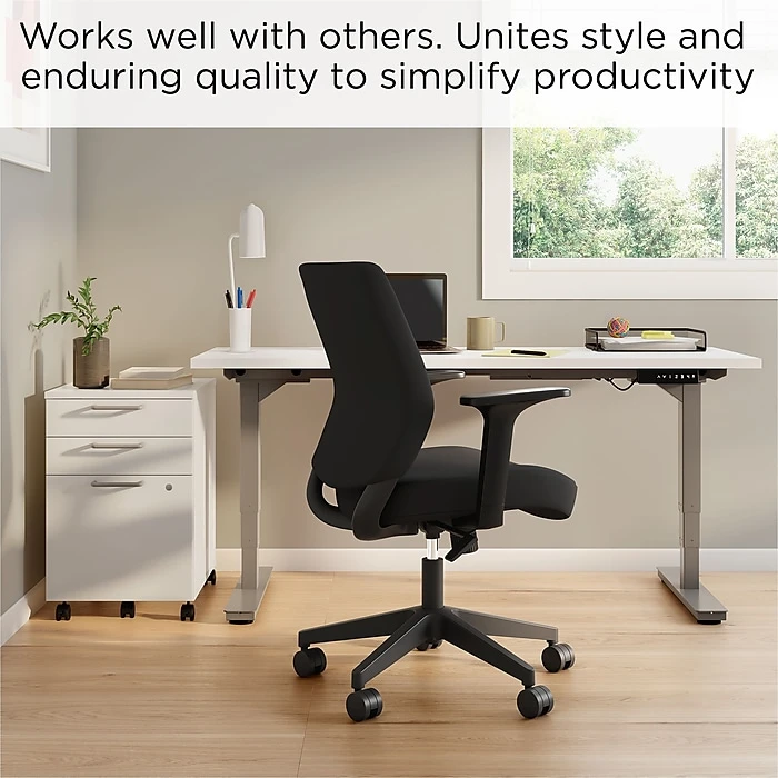 Union & Scale™ Essentials™ Fabric Task Chair, Black (UN59380) 7 Union & Scale™ Essentials™ Fabric Task Chair, Black (UN59380) - Image 5