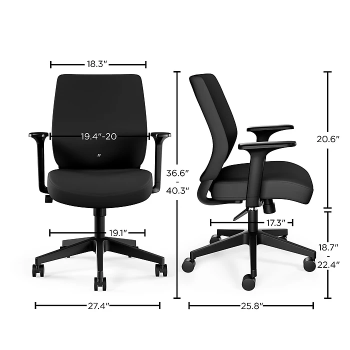 Union & Scale™ Essentials™ Fabric Task Chair, Black (UN59380) 9 Union & Scale™ Essentials™ Fabric Task Chair, Black (UN59380) - Image 7
