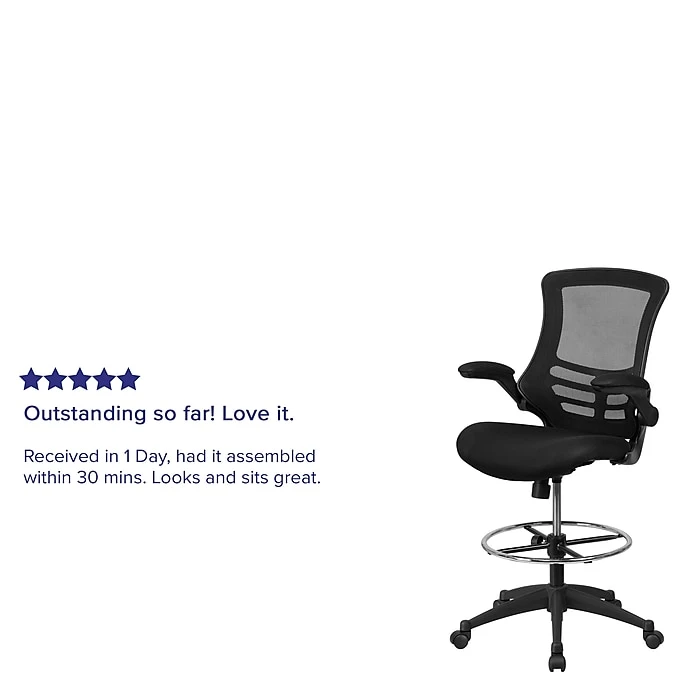 Flash Furniture Mid-Back Design Mesh Task Chair, Black (BL-X-5M-D-GG) 6 Flash Furniture Mid-Back Design Mesh Task Chair, Black (BL-X-5M-D-GG) - Image 4