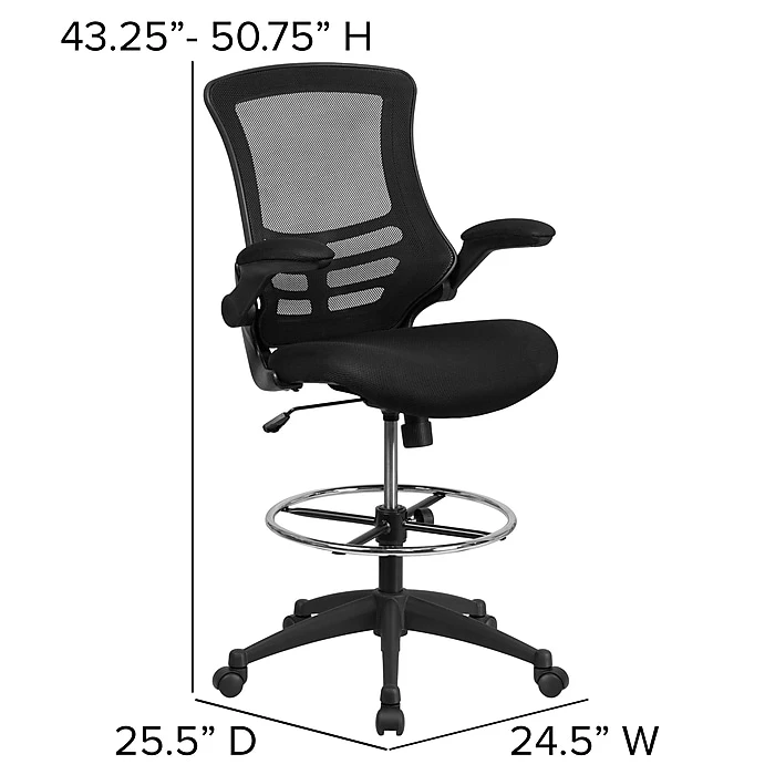 Flash Furniture Mid-Back Design Mesh Task Chair, Black (BL-X-5M-D-GG) 8 Flash Furniture Mid-Back Design Mesh Task Chair, Black (BL-X-5M-D-GG) - Image 6