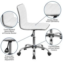 Flash Furniture Low Back Armless White Ribbed Designer Swivel Task Chair (DS512BWH) -Office Chairs Shop unnamed file 4401