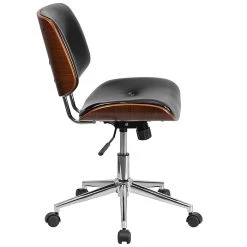 Flash Furniture Mid-Back Black Leather Ergonomic Wood Swivel Task Chair [SD-2658-5-GG] -Office Chairs Shop unnamed file 4413