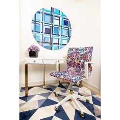 The Raynor Group Elizabeth Sutton Wynwood Fabric Swivel Task Chair, Multi Rose White Gold (K-ESWY-WHT-ROSE-GLD) -Office Chairs Shop unnamed file 4466