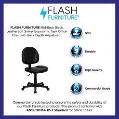 Flash Furniture Faux Leather Task Chair, Black (BT688BK) -Office Chairs Shop unnamed file 4525